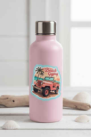 Beach Gypsy Pink Jeep Sticker - Beach Gypsy