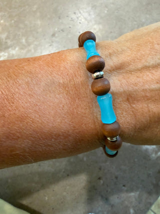 Bead & Stone Elastic Bracelet - Beach Gypsy