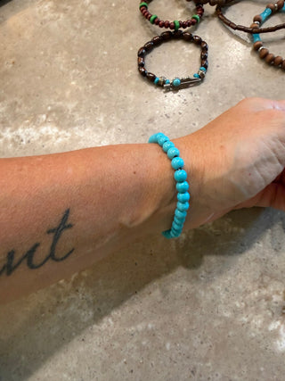 Bead & Stone Elastic Bracelet - Beach Gypsy