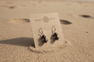Black Double Pearl Dangle Earrings - Beach Gypsy