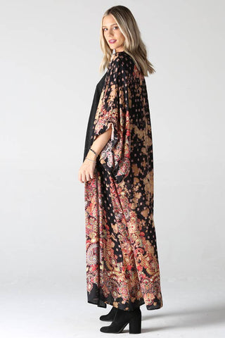 Bleach Tie-Dye Printed Duster Kimono - Beach Gypsy