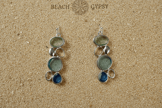 Blue Glass Dangle Earrings - Beach Gypsy