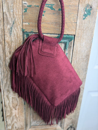 Bordeaux Tassel Fringe Wristlet Bag - Beach Gypsy