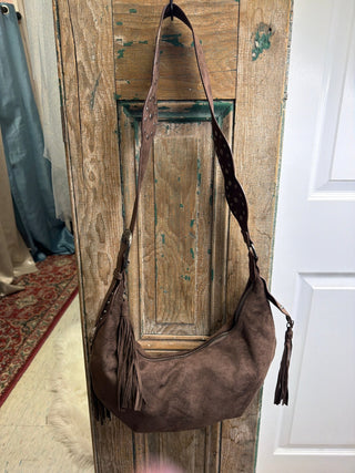 Brown Half Moon Fringe Bag - Beach Gypsy