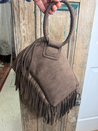 Brown Suede Fringe Wristlet Bag - Beach Gypsy