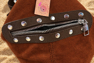 Brown Suede-Style Slouchy Hobo Shoulder Bag - Beach Gypsy