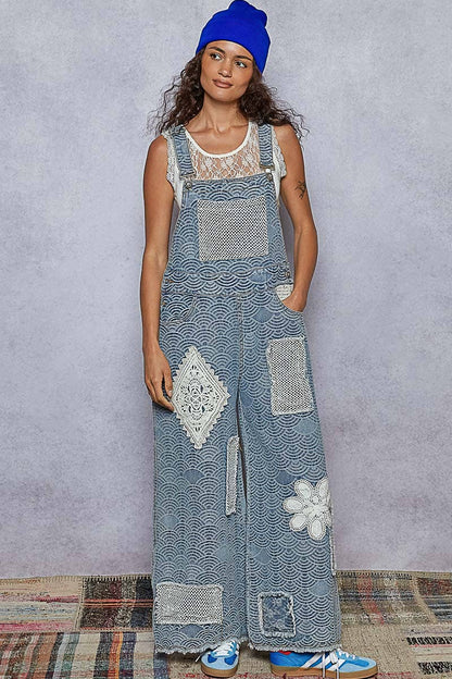 Denim Patch Overalls