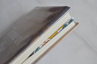 Corner Fabric Bookmark laid flat, showing its fabric pattern and corner design