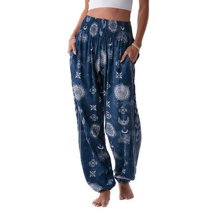 Nova Blue Lotus Moon Harem Pants