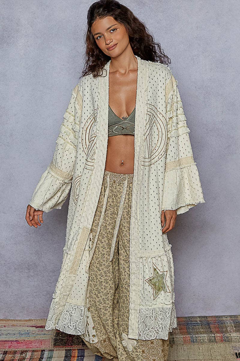 Peace Patch Long Cardigan
