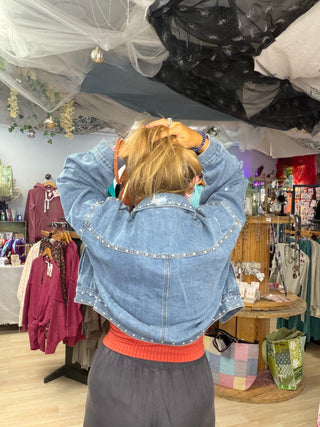Distressed Studded Denim Jacket - Beach Gypsy