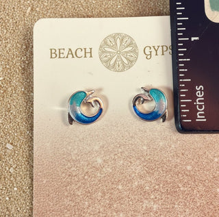 Dolphin Wave Stud Earrings - Beach Gypsy