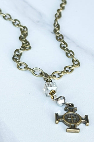 Dulca Necklace laid flat, highlighting its pendant design