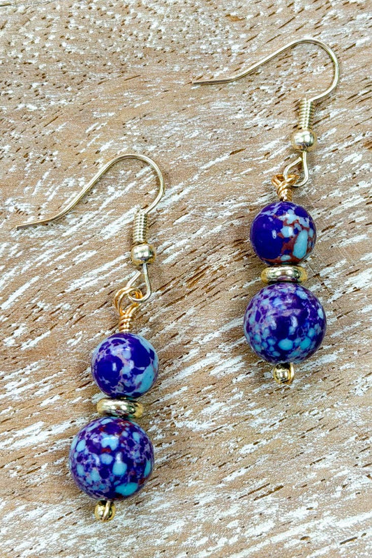Ruthie Blue & Purple Jasper Dangle Earrings