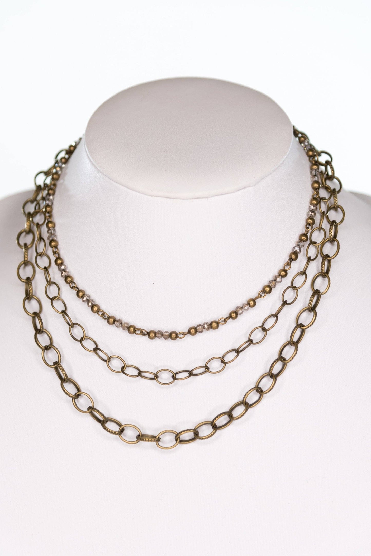 Bronze Triple Strand Necklace