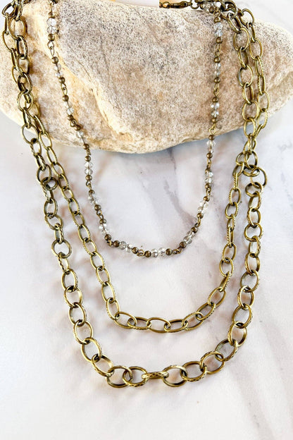 Bronze Triple Strand Necklace
