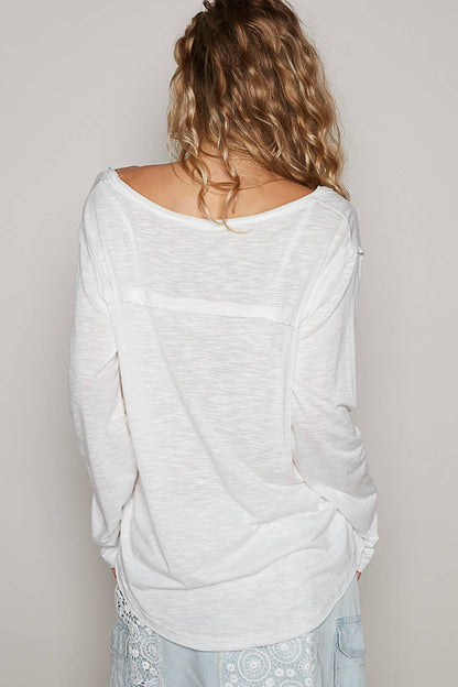 Boat Neck Slub Tee