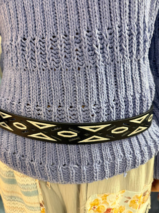 Geometric Embroidered Pattern Belt - Beach Gypsy