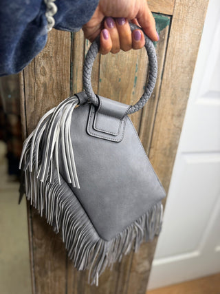 Gray Tassel Wristlet Bag - Beach Gypsy
