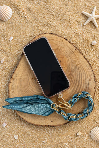 Green Scarf Phone Wristlet Strap - Beach Gypsy