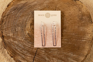 Handmade Oblong Drop Earrings, Silver Tone - Beach Gypsy