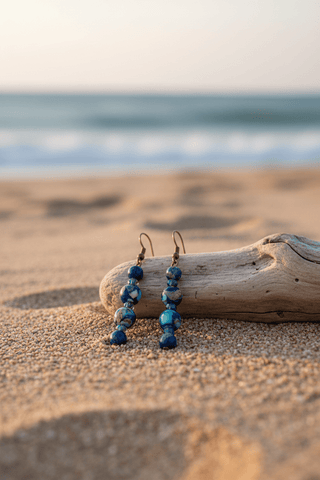 Honor Stone Bead Dangle Earrings - Beach Gypsy