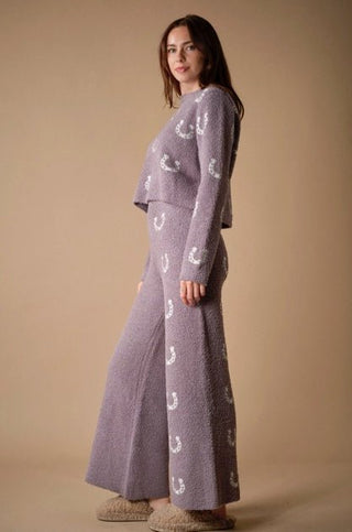 Horseshoe Print Knit Lounge Set - Beach Gypsy