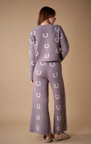 Horseshoe Print Knit Lounge Set - Beach Gypsy