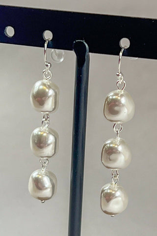 Josie Triple Pearl Drop Earrings - Beach Gypsy