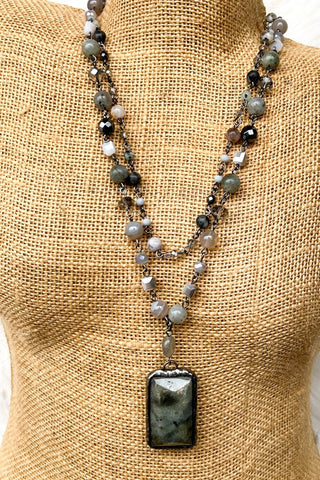 Lexi Necklace Gray - Beach Gypsy