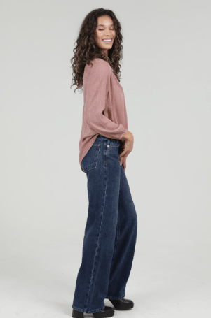 Mauve Embroidered Lace Inset Top - Beach Gypsy