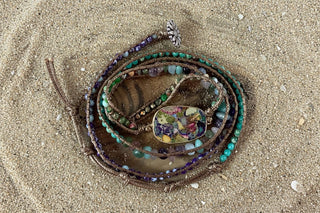 Multi Stone Wrap Bracelet | Boho Beaded Wrap Bracelet - Beach Gypsy