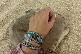 Multi Stone Wrap Bracelet | Boho Beaded Wrap Bracelet - Beach Gypsy