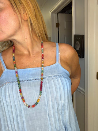 Multicolor Gemstone Beaded Necklace - Beach Gypsy