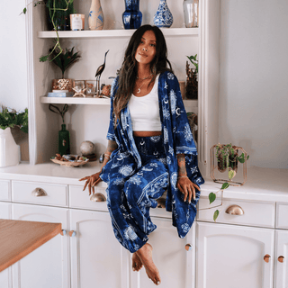 Nova Blue Lotus Moon Harem Pants - Beach Gypsy