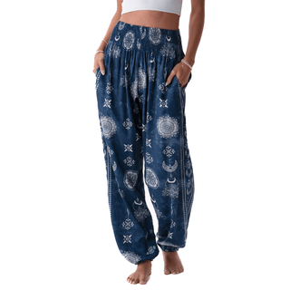 Nova Blue Lotus Moon Harem Pants - Beach Gypsy
