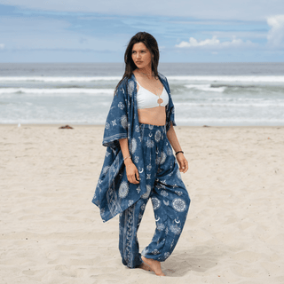 Nova Blue Lotus Moon Harem Pants - Beach Gypsy