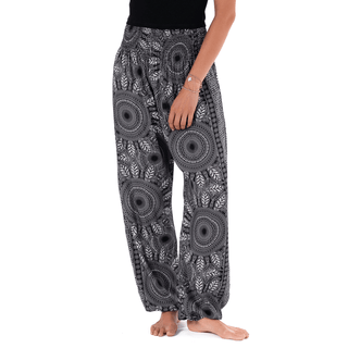 Odesa Harem Pants shown flat, highlighting the relaxed fit