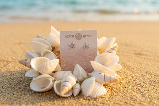 Open Sea Turtle Stud Earrings - Beach Gypsy