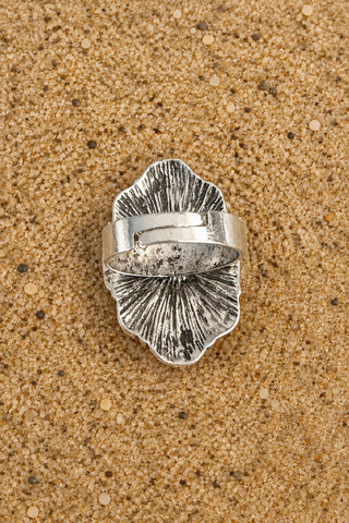 Oval Turquoise Adjustable Stainless Steel Ring - Beach Gypsy