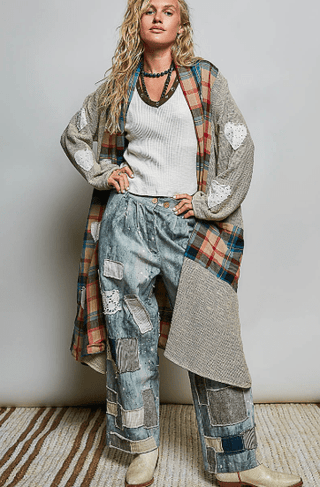 Patchwork Longline Open-Front Coat - Beach Gypsy