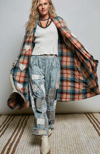 Patchwork Longline Open-Front Coat - Beach Gypsy
