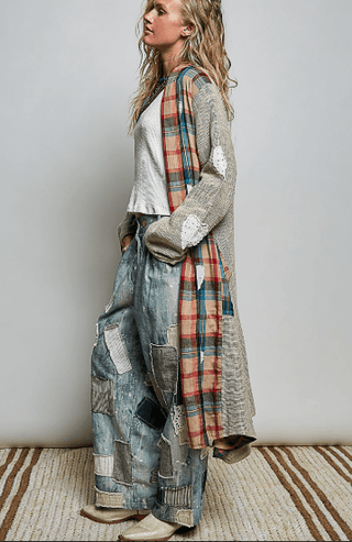 Patchwork Longline Open-Front Coat - Beach Gypsy