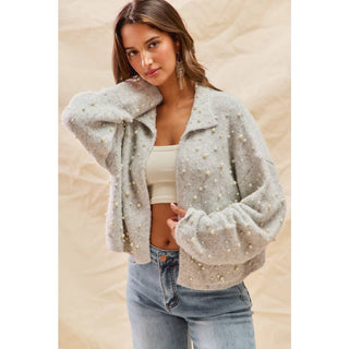 Pearl Embellished Cardigan Sweater - Beach Gypsy