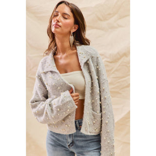 Pearl Embellished Cardigan Sweater - Beach Gypsy