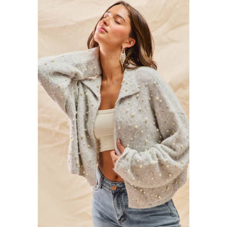 Pearl Embellished Cardigan Sweater - Beach Gypsy