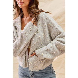 Pearl Embellished Cardigan Sweater - Beach Gypsy