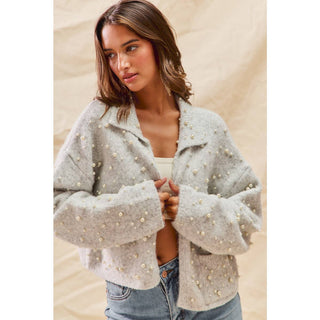 Pearl Embellished Cardigan Sweater - Beach Gypsy