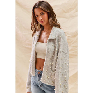 Pearl Embellished Cardigan Sweater - Beach Gypsy