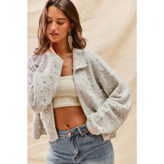 Pearl Embellished Cardigan Sweater - Beach Gypsy
